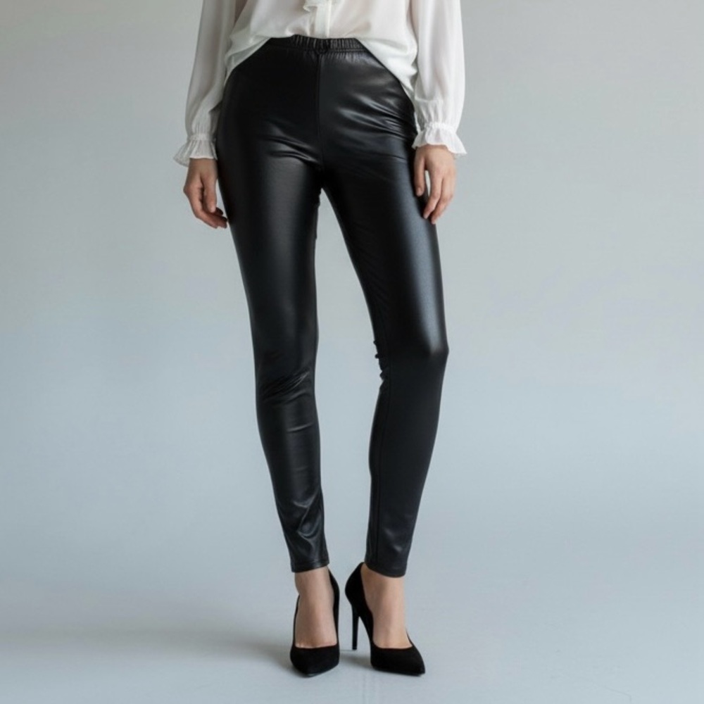 Denimaxx‎ Faux Leather Biker Fetish Black Leggings